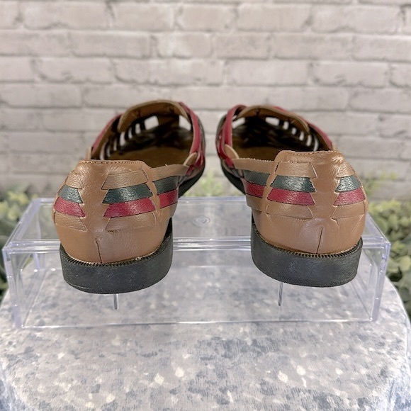 Flexisole “Fiesta” Tan Multicolor Leather Huarache Sandals WMS 6.5W☀️VGUC☀️ - Picture 6 of 10